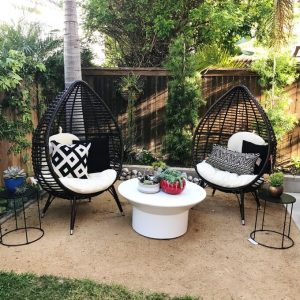 ghế thư giãn đan dây nhựa giả mây