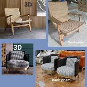 sản xuất nột thất bàn ghế theo bản vẽ 3D