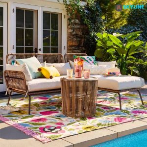 bộ bàn ghế sofa mây nhựa ngoài trời