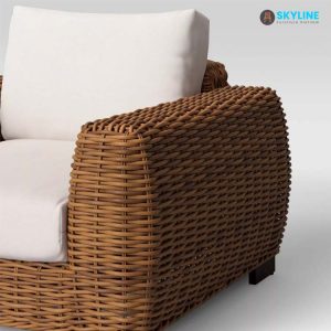 ghế bành đan dây nhựa giả mây