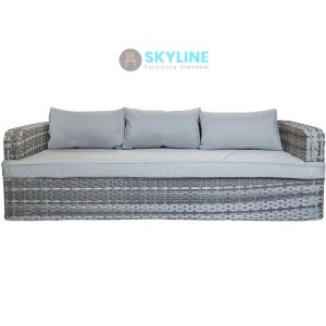 bench đan mây nhựa ngoài trời