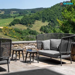 sofa lưng cao đan dây dù