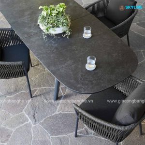 bộ bàn ghế ăn đan dây thừng