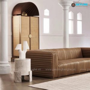sofa bọc da cao cấp