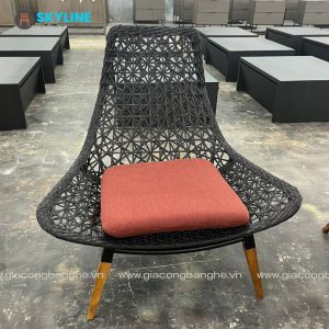 ghế bành đan mây hình bông tuyết có nệm