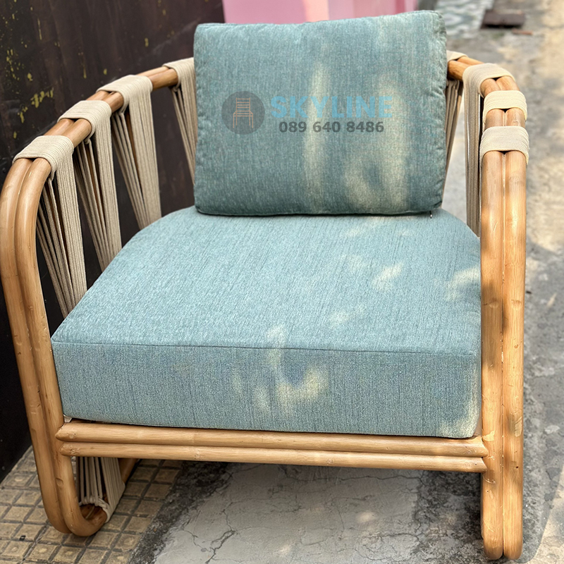 GHẾ CAFE KHUNG MÂY ĐAN DÂY DÙ CAO CẤP SKLC510