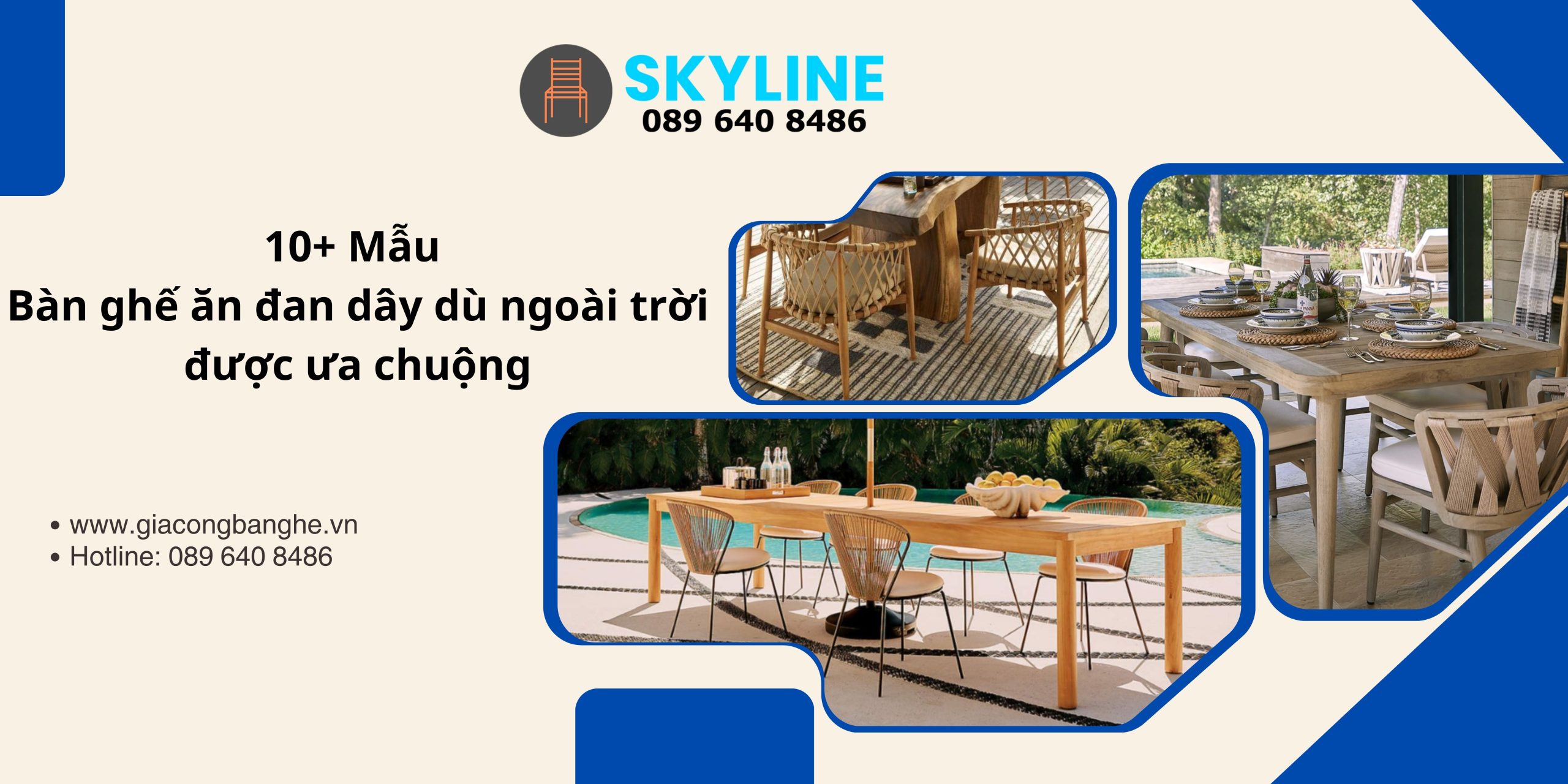 Mẫu bàn ghế ăn đan dây dù ngoài trời