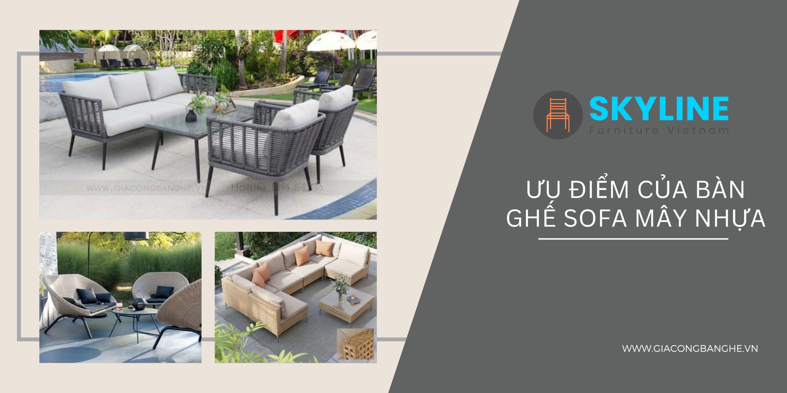 Ưu điểm vượt trội của bàn ghế sofa nhựa giả mây
