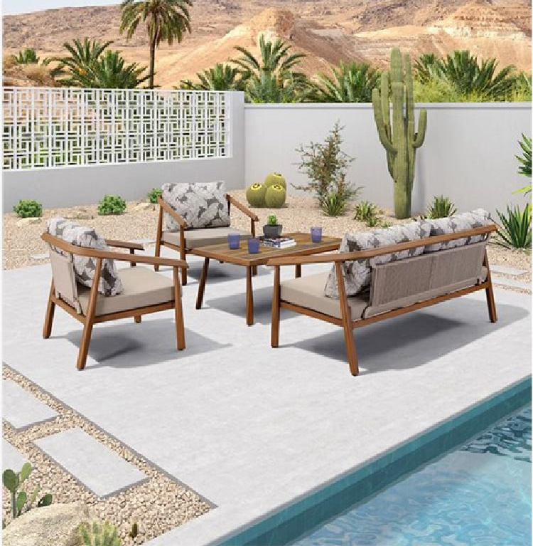 Sofa gỗ teak bọc nệm đẹp