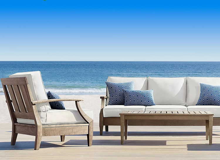 Sofa gỗ Teak ngoài trời bọc nệm